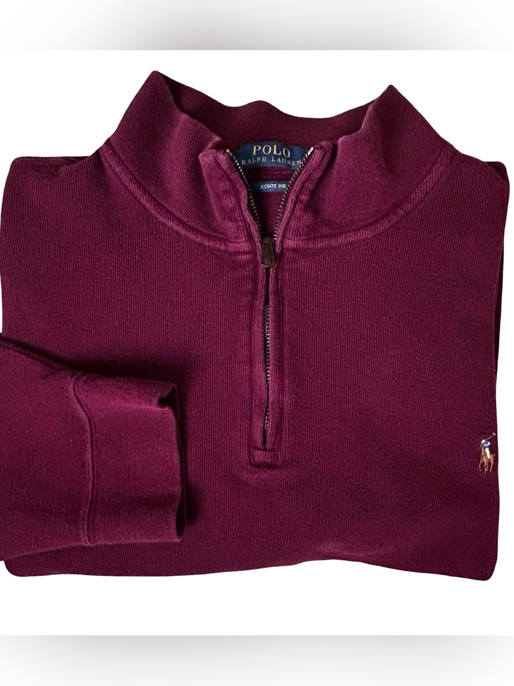 2XLT Polo by Ralph Lauren Men's Burgundy 1/4-Zip Sweater